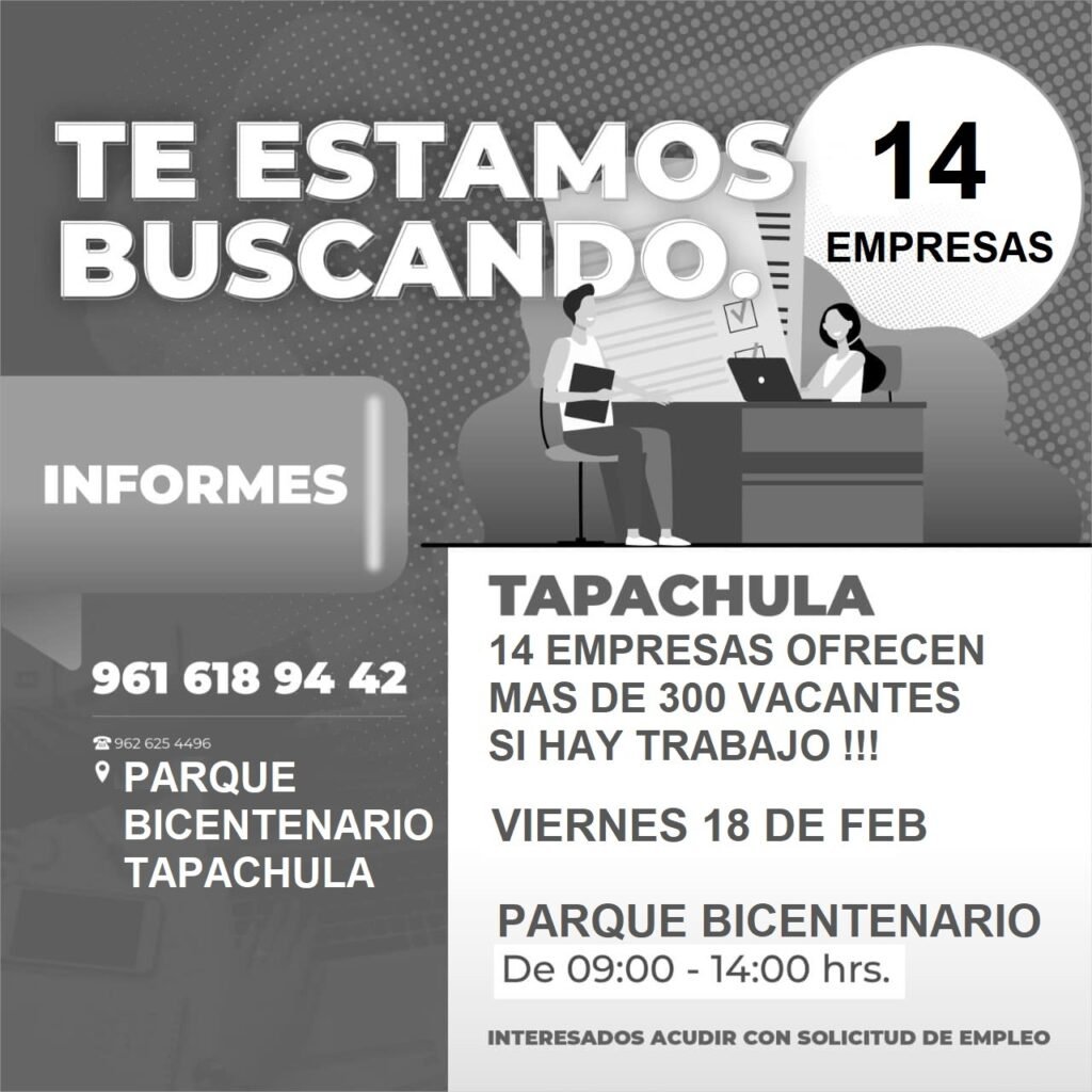 Realizarán feria del empleo en Tapachula – 